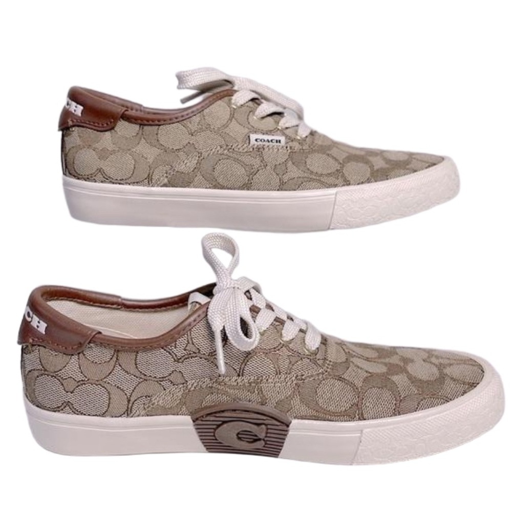 COACH CitySole Skateboarding Signature Logo Shoes Women's Sneakers Khaki Size 7 - Picture 3 of 11